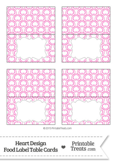 Pink Heart Design Food Labels — Printable Treats.com
