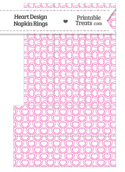 Pink Heart Design Napkin Rings from PrintableTreats.com