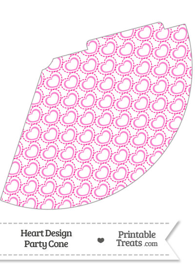 Pink Heart Design Party Cone from PrintableTreats.com