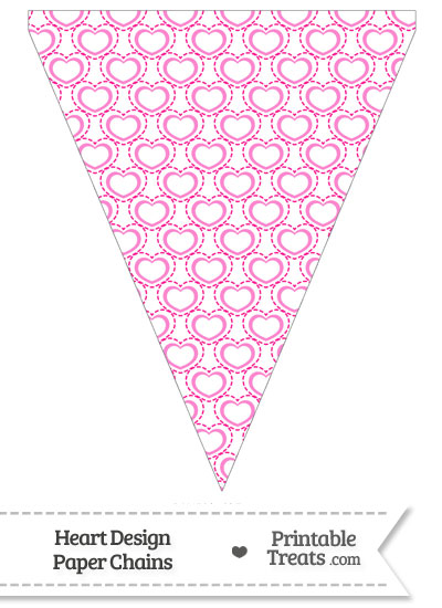 Pink Heart Design Pennant Banner Flag from PrintableTreats.com