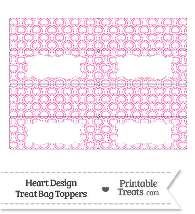 Pink Heart Design Treat Bag Toppers from PrintableTreats.com