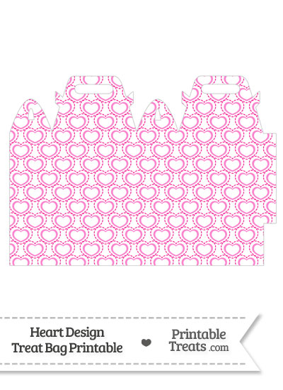 Pink Heart Design Treat Bag from PrintableTreats.com