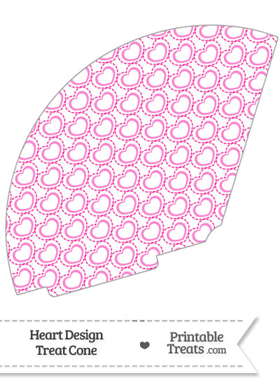 Pink Heart Design Treat Cone from PrintableTreats.com