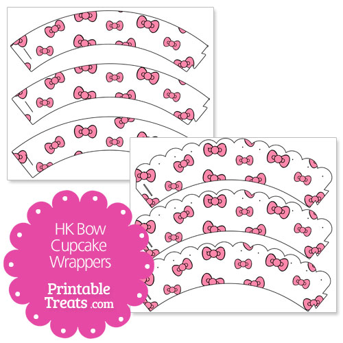 pink hello kitty bow cupcake wrappers