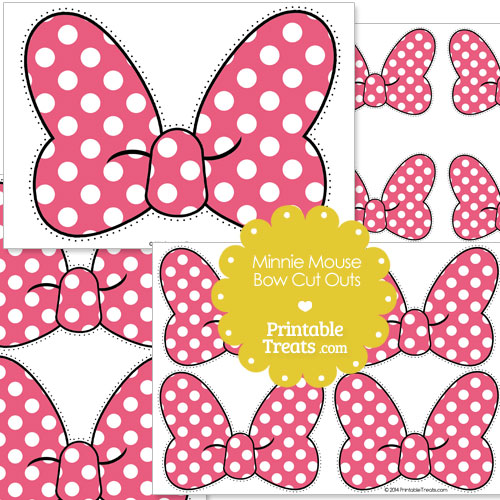 pink Minnie Mouse bow cut outs