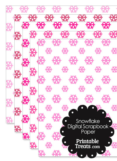 Pink Snowflake Digital Scrapbook Paper from PrintableTreats.com