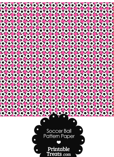 Pink Soccer Ball Pattern Digital Scrapbook Paper from PrintableTreats.com