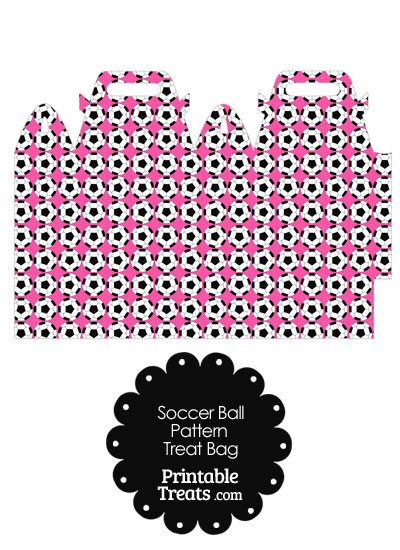 Pink Soccer Ball Pattern Treat Bag from PrintableTreats.com