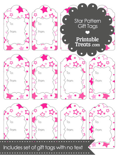 Pink Star Pattern Gift Tags from PrintableTreats.com