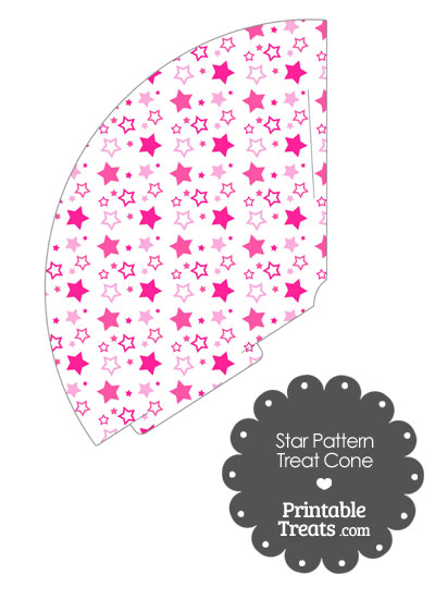 Pink Star Pattern Treat Cone from PrintableTreats.com