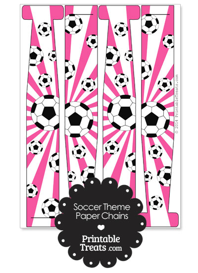 Pink Sunburst Soccer Paper Chains from PrintableTreats.com