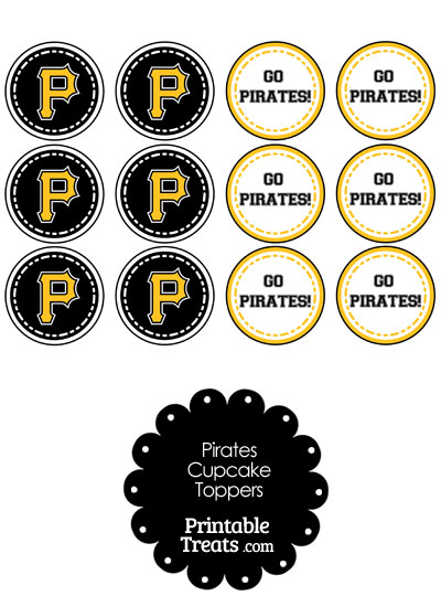 Pittsburgh Pirates Cupcake Toppers from PrintableTreats.com