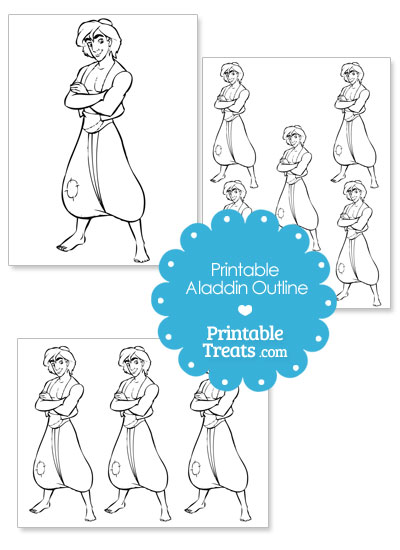 Printable Aladdin Outline from PrintableTreats.com