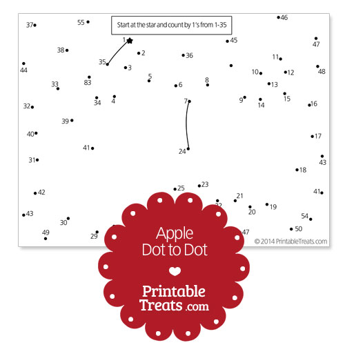 free printable apple dot to dot