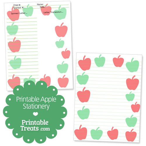 printable apple stationery