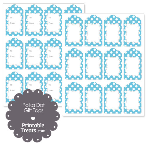 printable baby blue polka dot gift tags