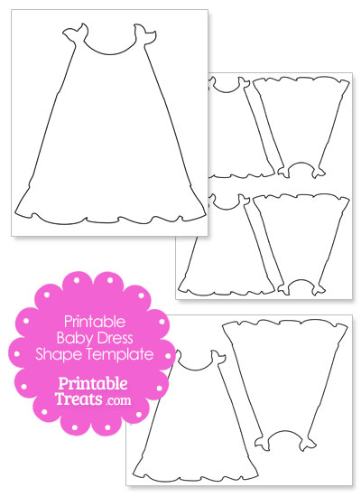 Printable Baby Dress Shape Template from PrintableTreats.com