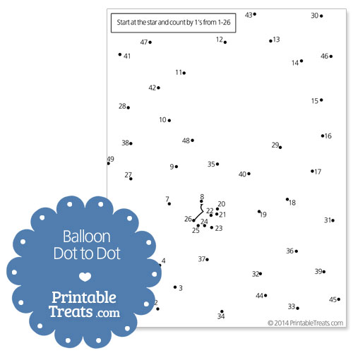 free printable balloon dot to dot