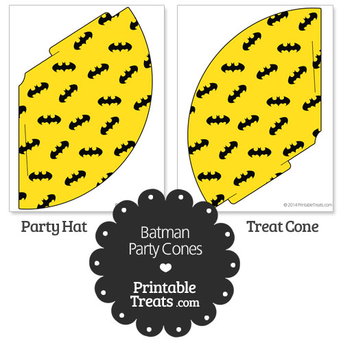 printable Batman party cones