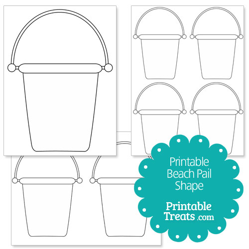 printable beach pail shape template