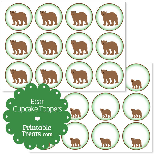 printable bear cupcake toppers