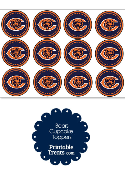 Printable Bears Logo Cupcake Toppers from PrintableTreats.com