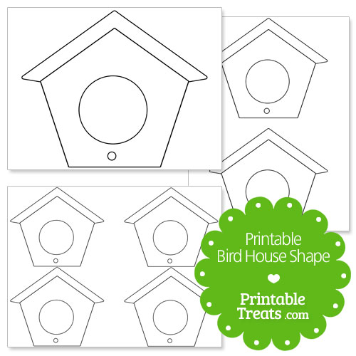 printable bird house shape template