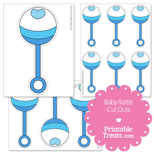 printable blue baby rattle cut outs