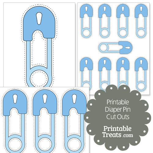 printable blue diaper pin cut outs