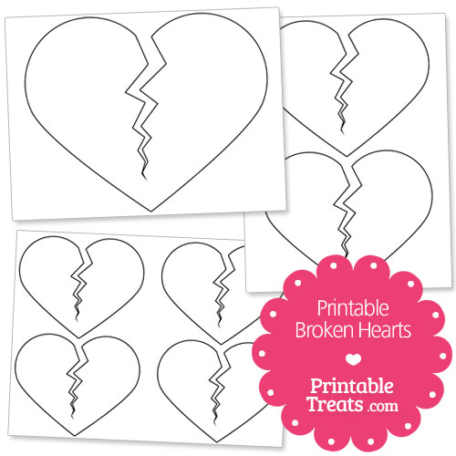 printable broken hearts