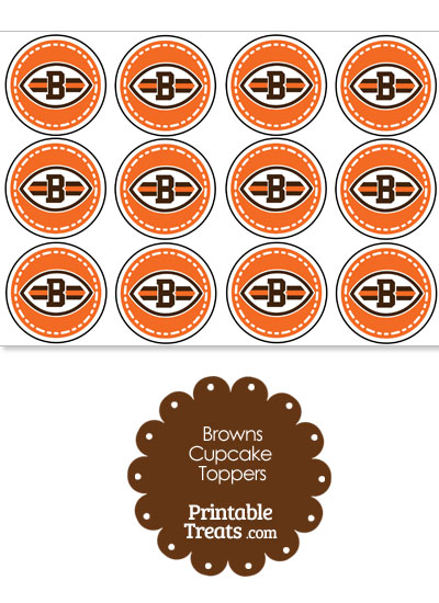Printable Browns Logo Cupcake Toppers from PrintableTreats.com
