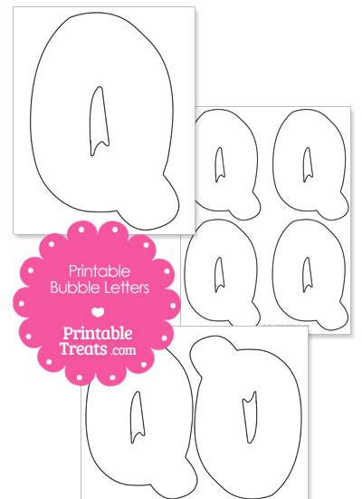 Printable Bubble Letter Q Template from PrintableTreats.com