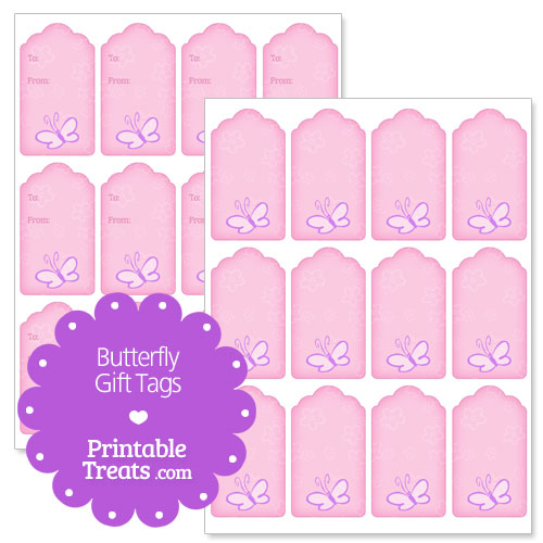 printable butterfly gift tags