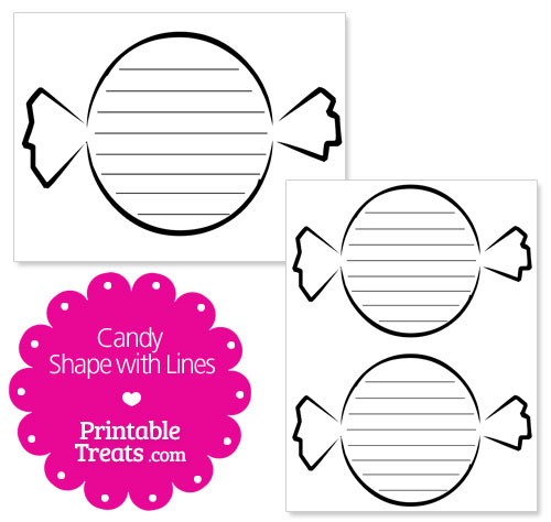 printable candy shape with lines