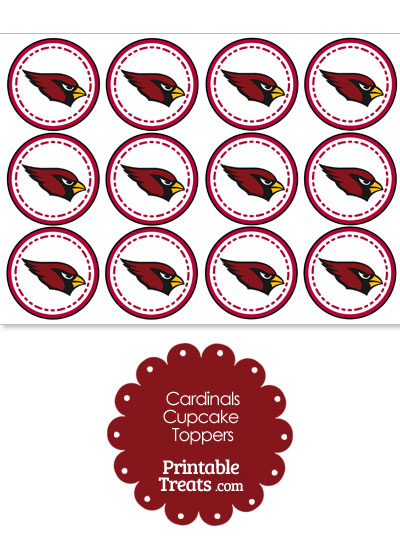 Printable Cardinals Logo Cupcake Toppers from PrintableTreats.com