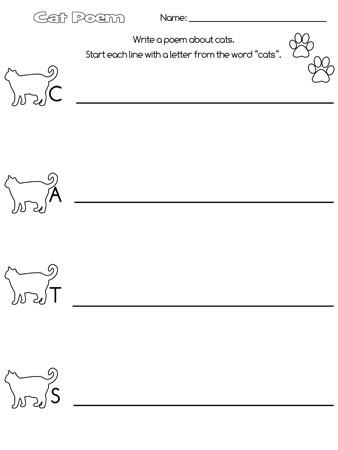 printable cat acrostic poem