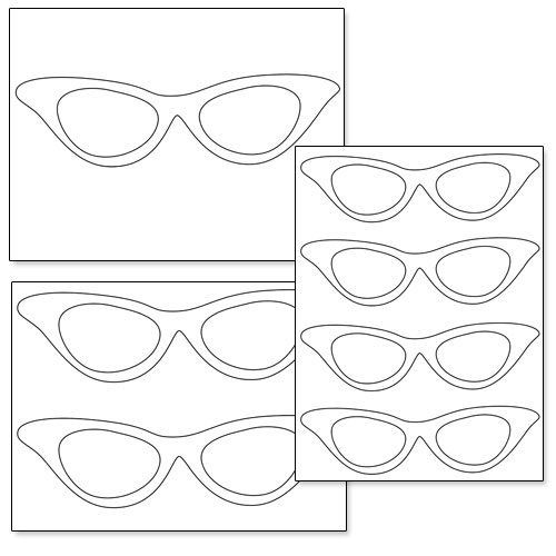 printable cat eye glasses