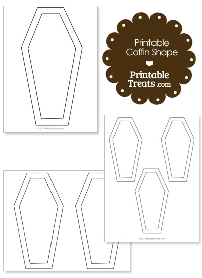 Printable Coffin Shape from PrintableTreats.com