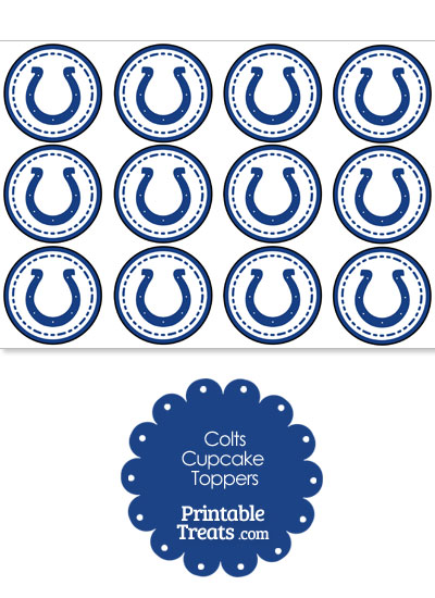 Printable Colts Logo Cupcake Toppers from PrintableTreats.com