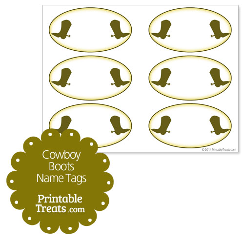 printable cowboy boots name tags