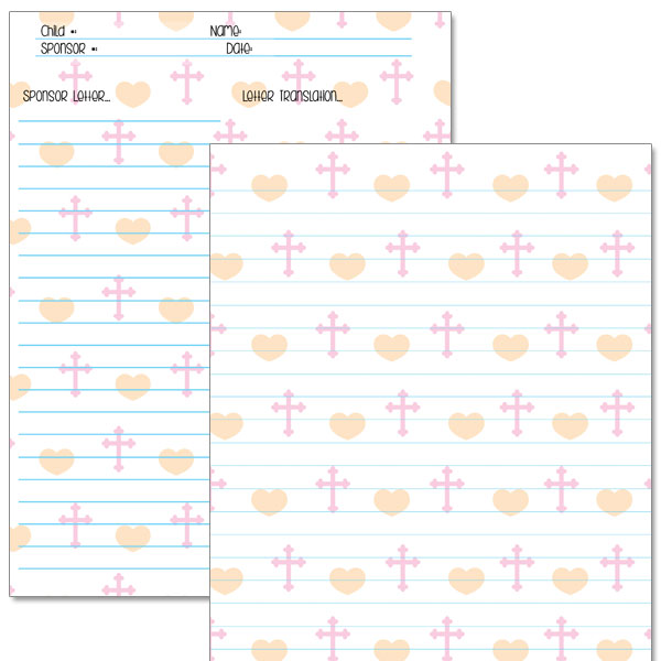 printable cross heart stationery