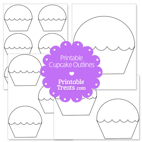 printable cupcake outline