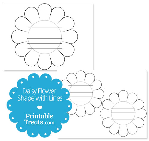 printable daisy shape with lines