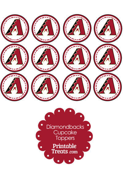 Printable Diamondbacks Logo Cupcake Toppers from PrintableTreats.com