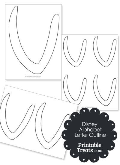 Printable Disney Letter V Outline from PrintableTreats.com