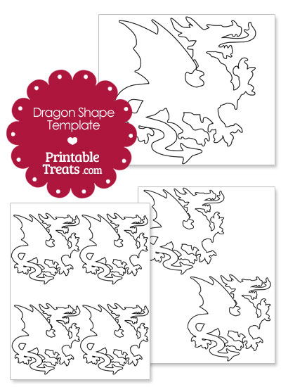 Printable Dragon Shape Template from PrintableTreats.com