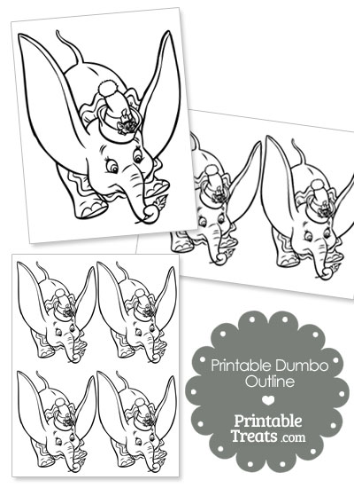 Printable Dumbo Outline from PrintableTreats.com