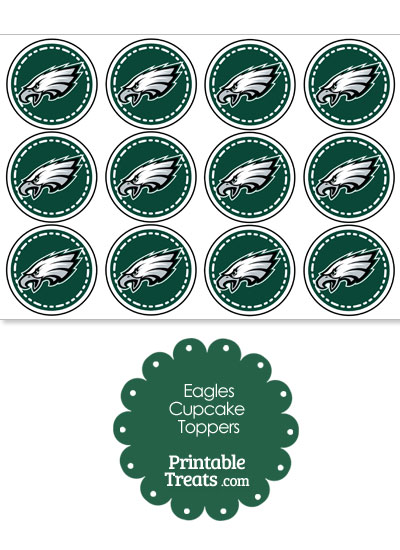 Printable Eagles Logo Cupcake Toppers from PrintableTreats.com