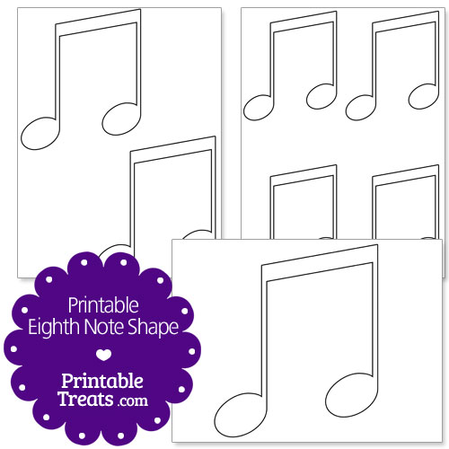 printable eighth note shape