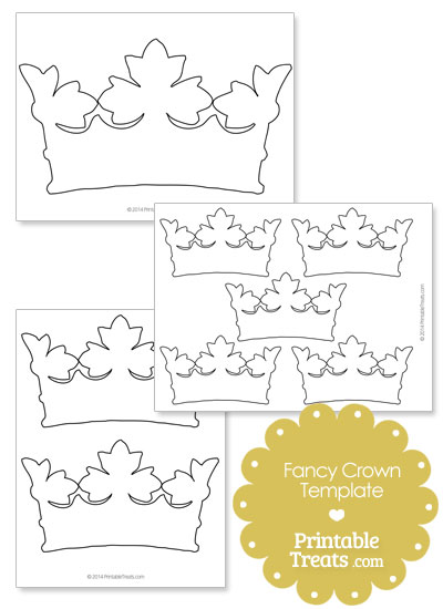 Printable Fancy Crown Template from PrintableTreats.com